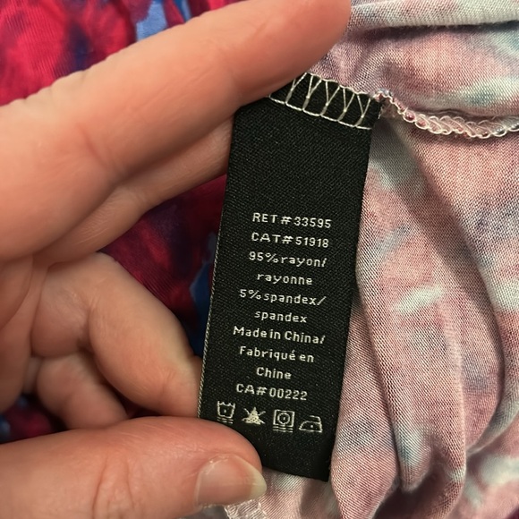 Fuschia Pink Tank Top with Abstract Blue Pattern, Sz M - Picture 5 of 6